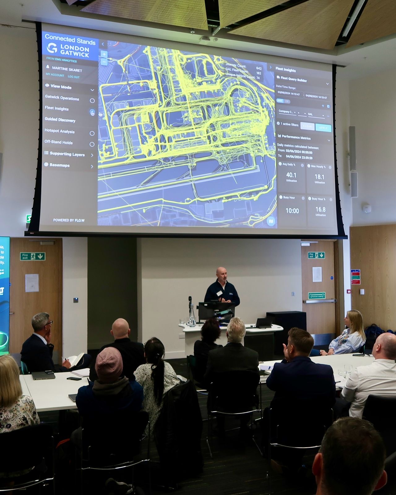 Team Emu at the Connected Places Catapult Airport Living Lab competition showcase in Glasgow, Scotland
