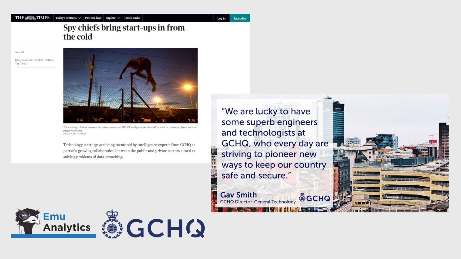 Emu Analytics geospatial software dashboard demonstrated to GCHQ